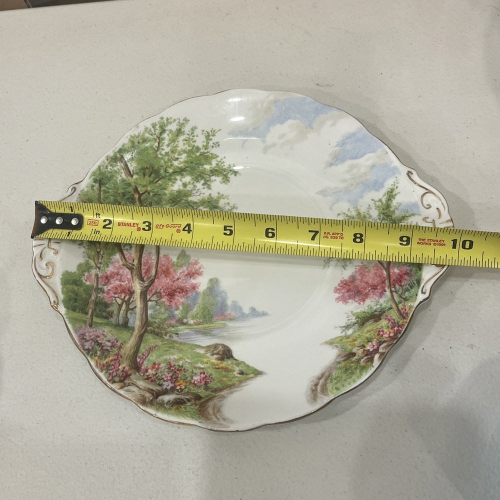 Vintage Royal Standard Spring's Gift Handled Cake Plate 10" Cherry Blossom - Picture 6 of 7